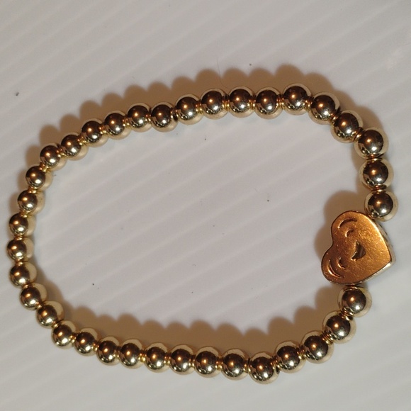 BaubleBar Nordstrom Crystal Accent Stretch Gold Beaded Bracelet - Picture 2 of 3